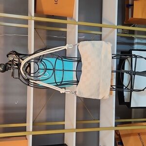 Brand new without tags cream checkered pattern small handbag beach accessory